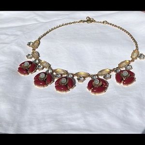 JCrew necklace magenta and gold